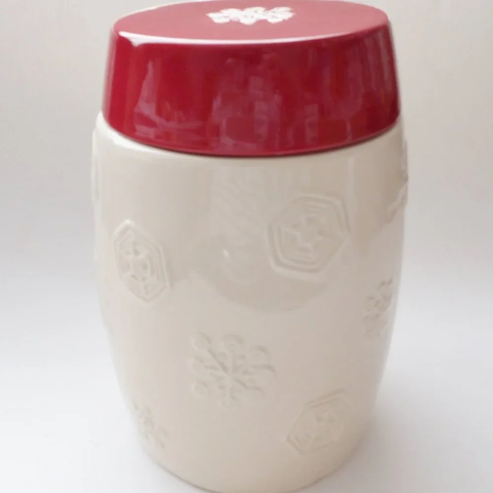 Starbucks 2011 Snowflake Holiday Canister Cookie Treat Jar with Sealed Lid - Picture 8 of 11